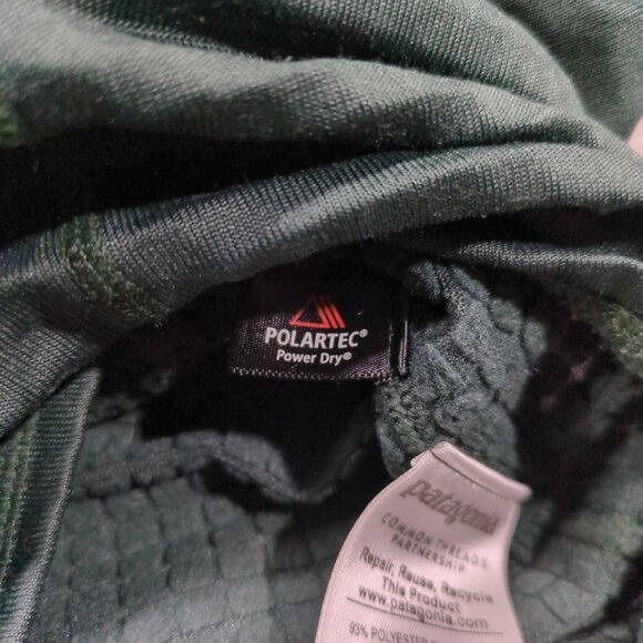Patagonia R1 Regulator Men's Small Full Zip Jacket Green Waffle Knit Grid Fleece - Picture 5 of 11